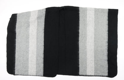 Preworn Womens Black Striped Knit  Shawl/Wrap
