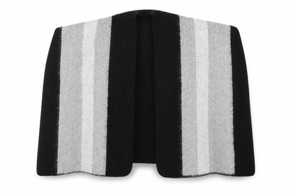 Preworn Womens Black Striped Knit  Shawl/Wrap