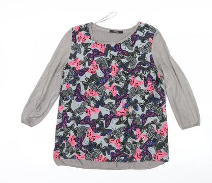 George Womens Purple Geometric  Basic T-Shirt Size 12  - Butterflies