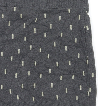 H&M Girls Grey Spotted  A-Line Skirt Size 9-10 Years - Stretch waistband