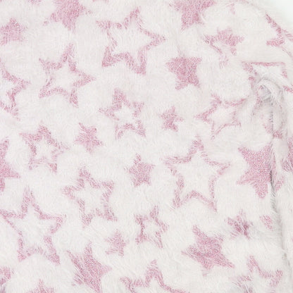 H&M Girls Pink Argyle/Diamond  Pullover Jumper Size 9-10 Years