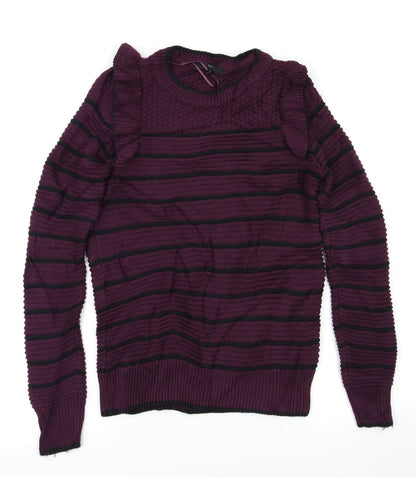 Next  Womens Purple Striped  Pullover Jumper Size 6