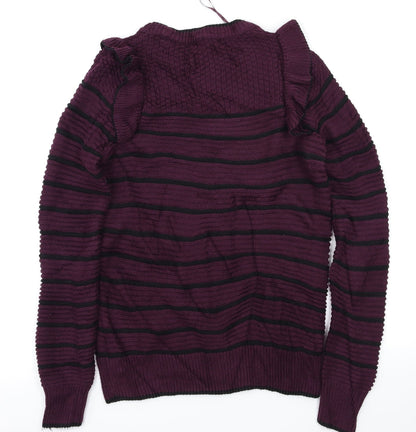 Next  Womens Purple Striped  Pullover Jumper Size 6