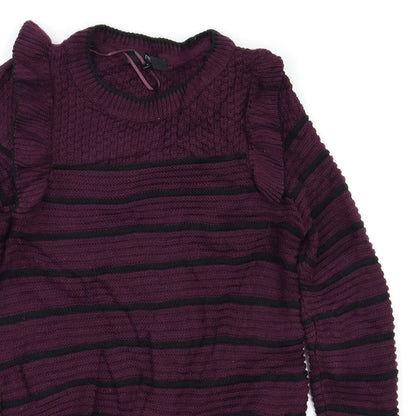 Next  Womens Purple Striped  Pullover Jumper Size 6