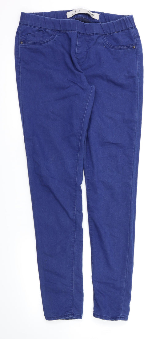 Denim & Co. Womens Blue   Jegging Trousers Size 8 L30 in - Stretch waistband