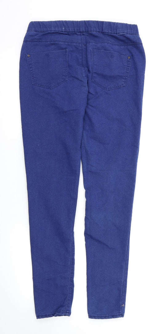 Denim & Co. Womens Blue   Jegging Trousers Size 8 L30 in - Stretch waistband