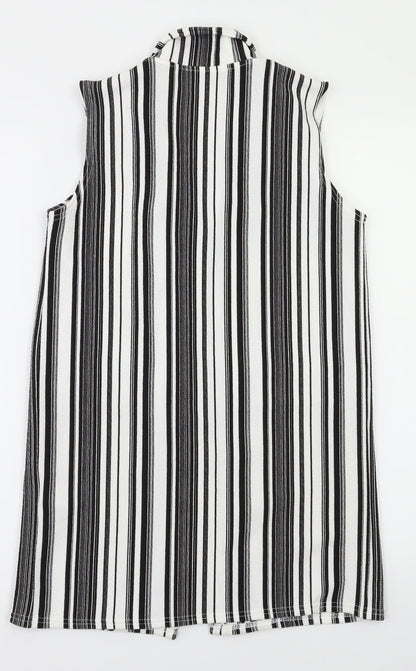camea rose Womens Black Striped  Gilet Jacket Size 10