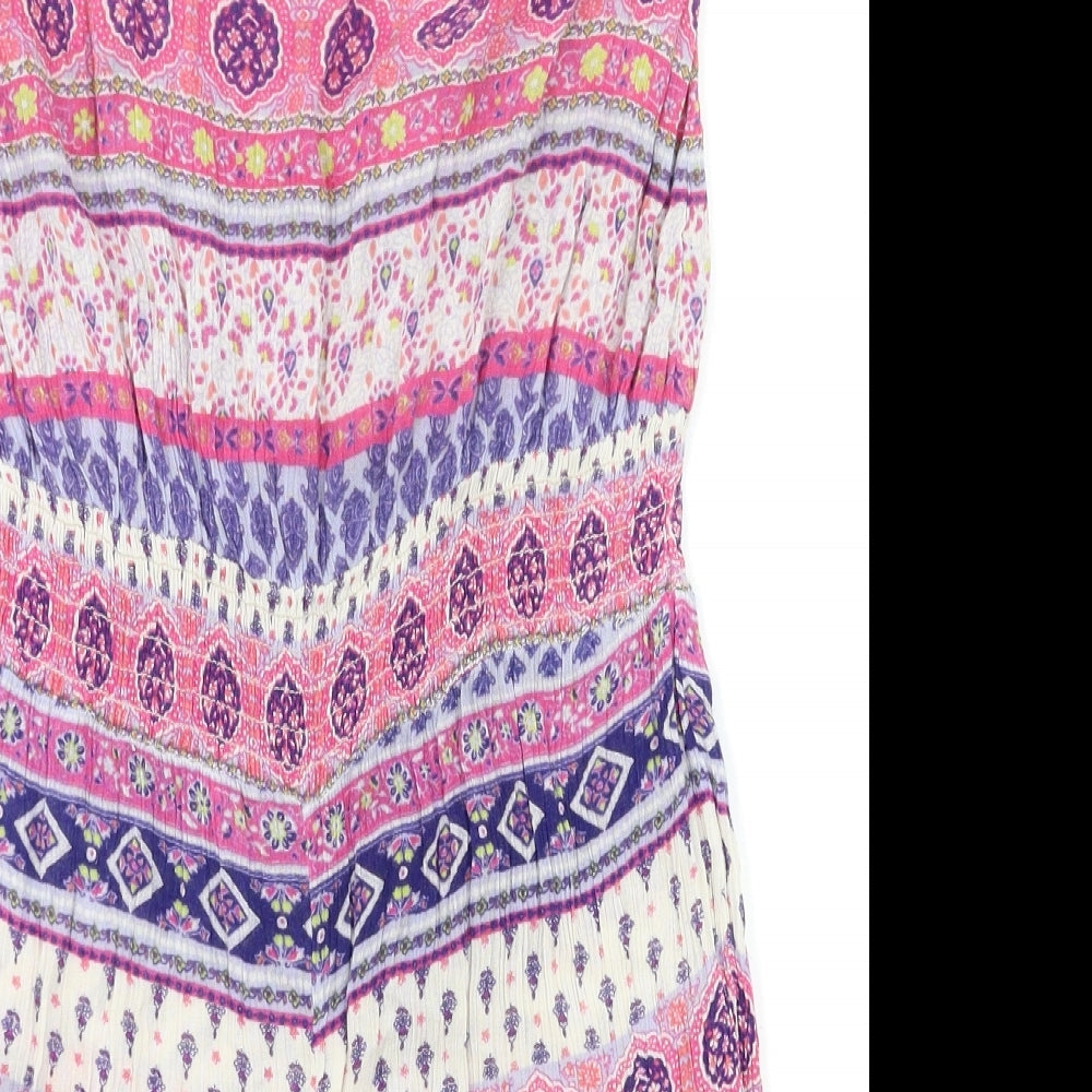 New look  Womens Pink Argyle/Diamond  Jumpsuit One-Piece Size 8