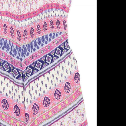 New look  Womens Pink Argyle/Diamond  Jumpsuit One-Piece Size 8