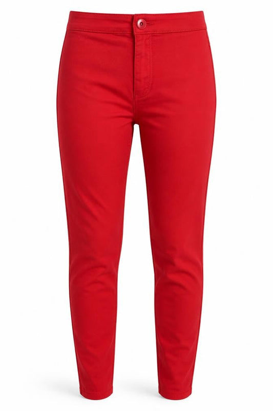Denim & Co.  Womens Red Houndstooth  Skinny Jeans Size 10 L29 in
