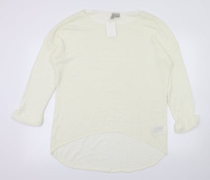 Womens UK Size M H&M Ivory Basic Blouse