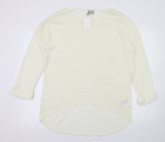 Womens UK Size M H&M Ivory Basic Blouse