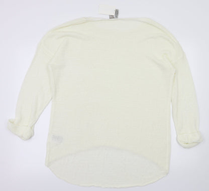 Womens UK Size M H&M Ivory Basic Blouse