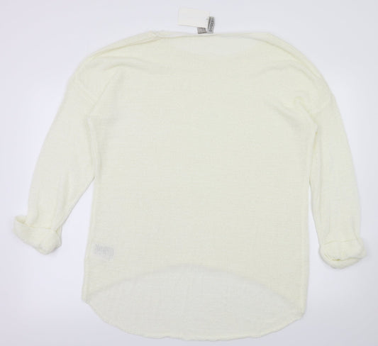 Womens UK Size M H&M Ivory Basic Blouse