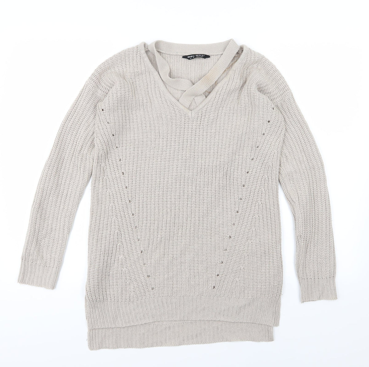 Select Womens Beige  Knit Pullover Jumper Size 6
