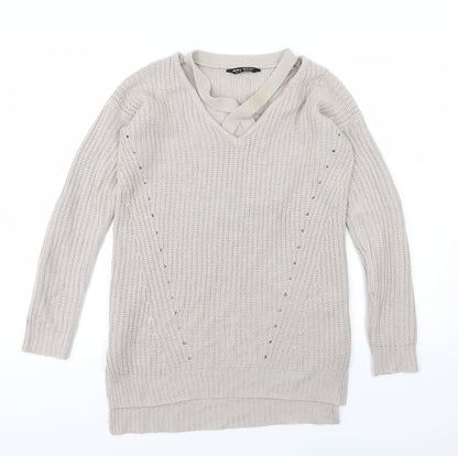 Select Womens Beige  Knit Pullover Jumper Size 6