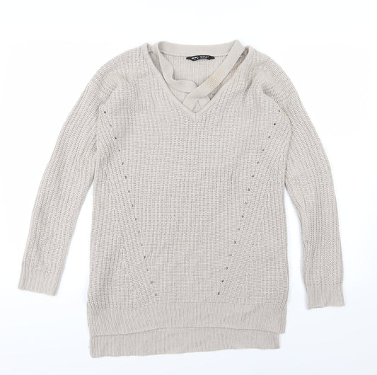 Select Womens Beige  Knit Pullover Jumper Size 6