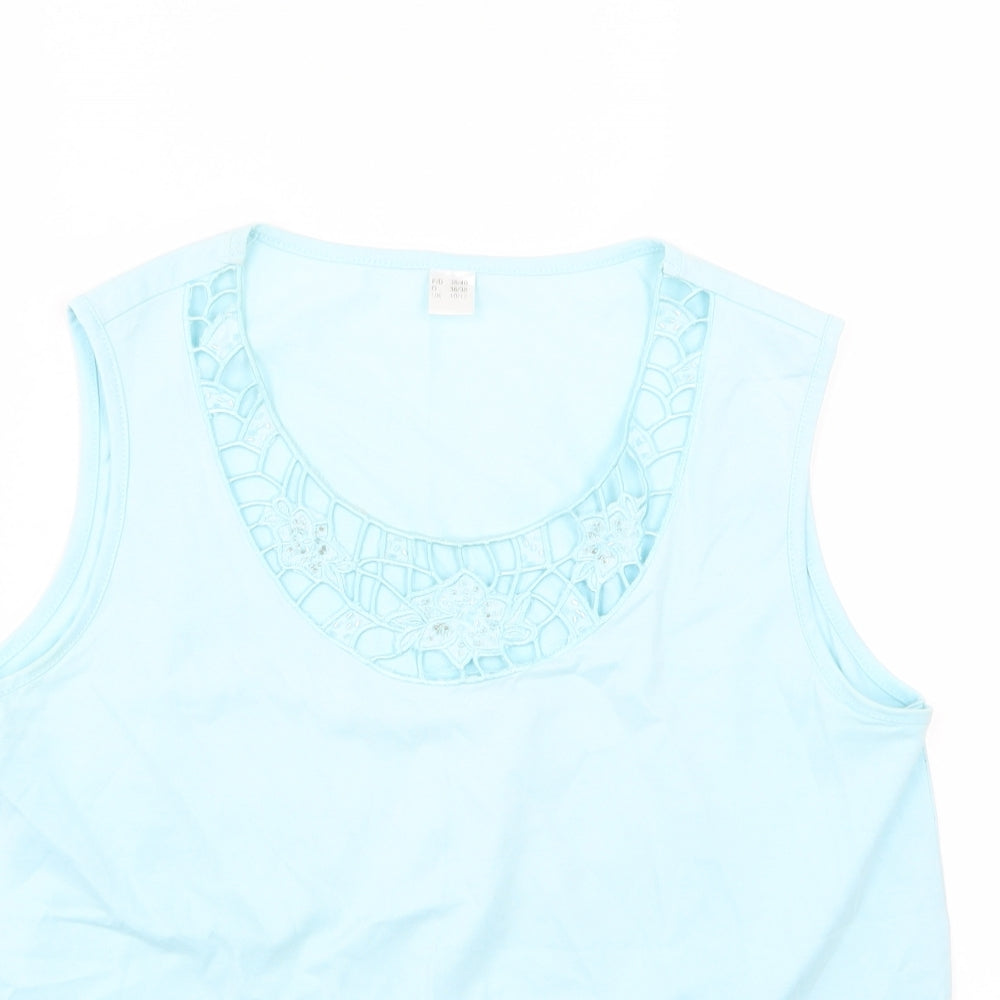 Womens UK Size 10 Preworn Blue Basic Tank