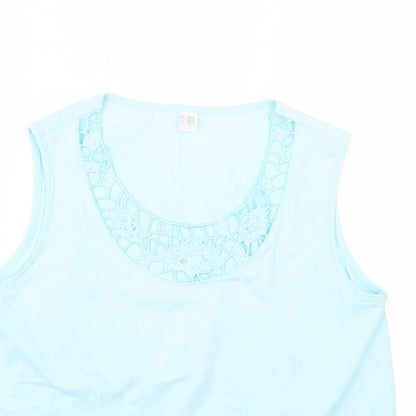 Womens UK Size 10 Preworn Blue Basic Tank
