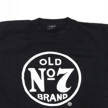Jack Daniels Mens Black  Jersey  T-Shirt Size M