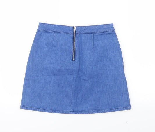 ASOS Womens Blue  Denim A-Line Skirt Size 10