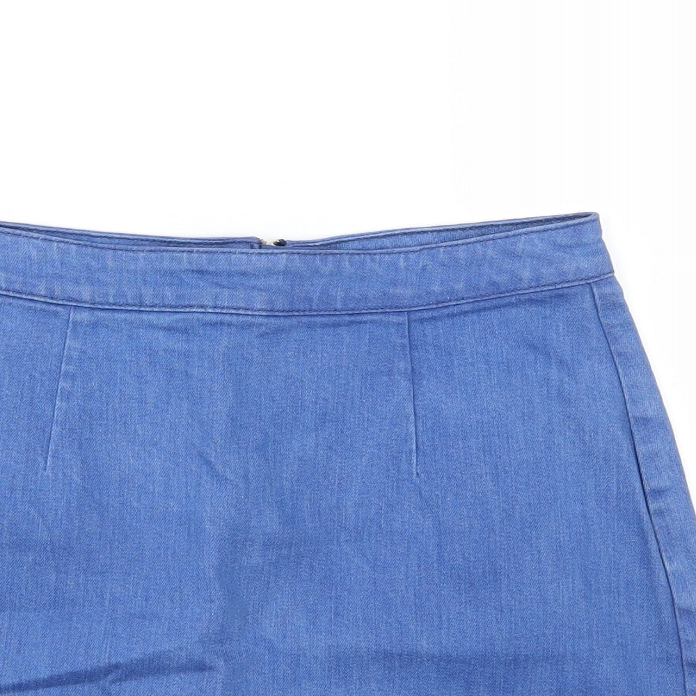 ASOS Womens Blue  Denim A-Line Skirt Size 10