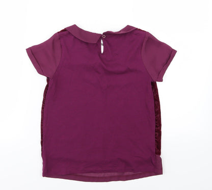 NEXT Girls Purple  Velour Basic Blouse Size 9 Years
