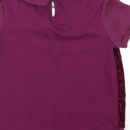 NEXT Girls Purple  Velour Basic Blouse Size 9 Years