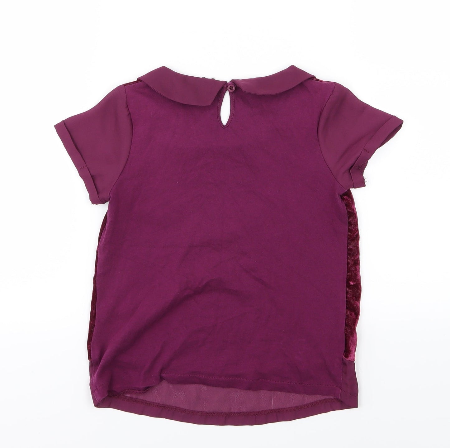 NEXT Girls Purple  Velour Basic Blouse Size 7 Years