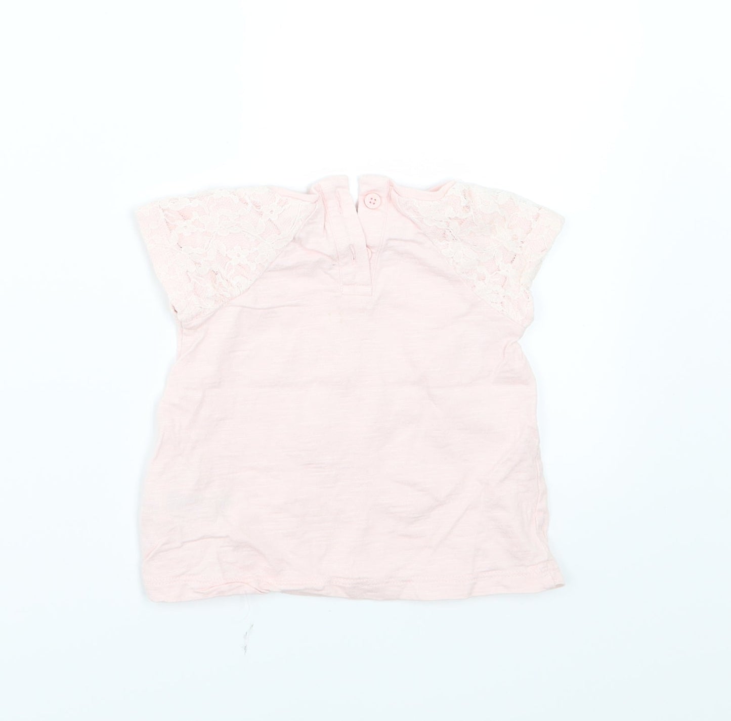 F&F Girls Pink  Jersey Basic T-Shirt Size 3-6 Months  - Love
