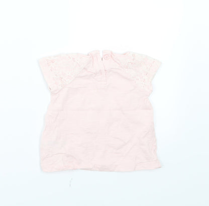 F&F Girls Pink  Jersey Basic T-Shirt Size 3-6 Months  - Love