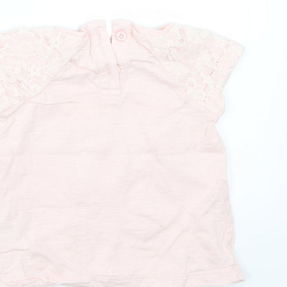 F&F Girls Pink  Jersey Basic T-Shirt Size 3-6 Months  - Love