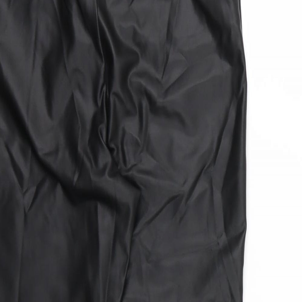 Boohoo Womens Black   Carrot Leggings Size 8 L26 in - Leather Effect