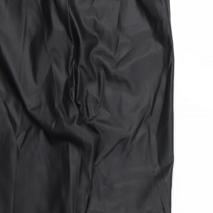 Boohoo Womens Black   Carrot Leggings Size 8 L26 in - Leather Effect