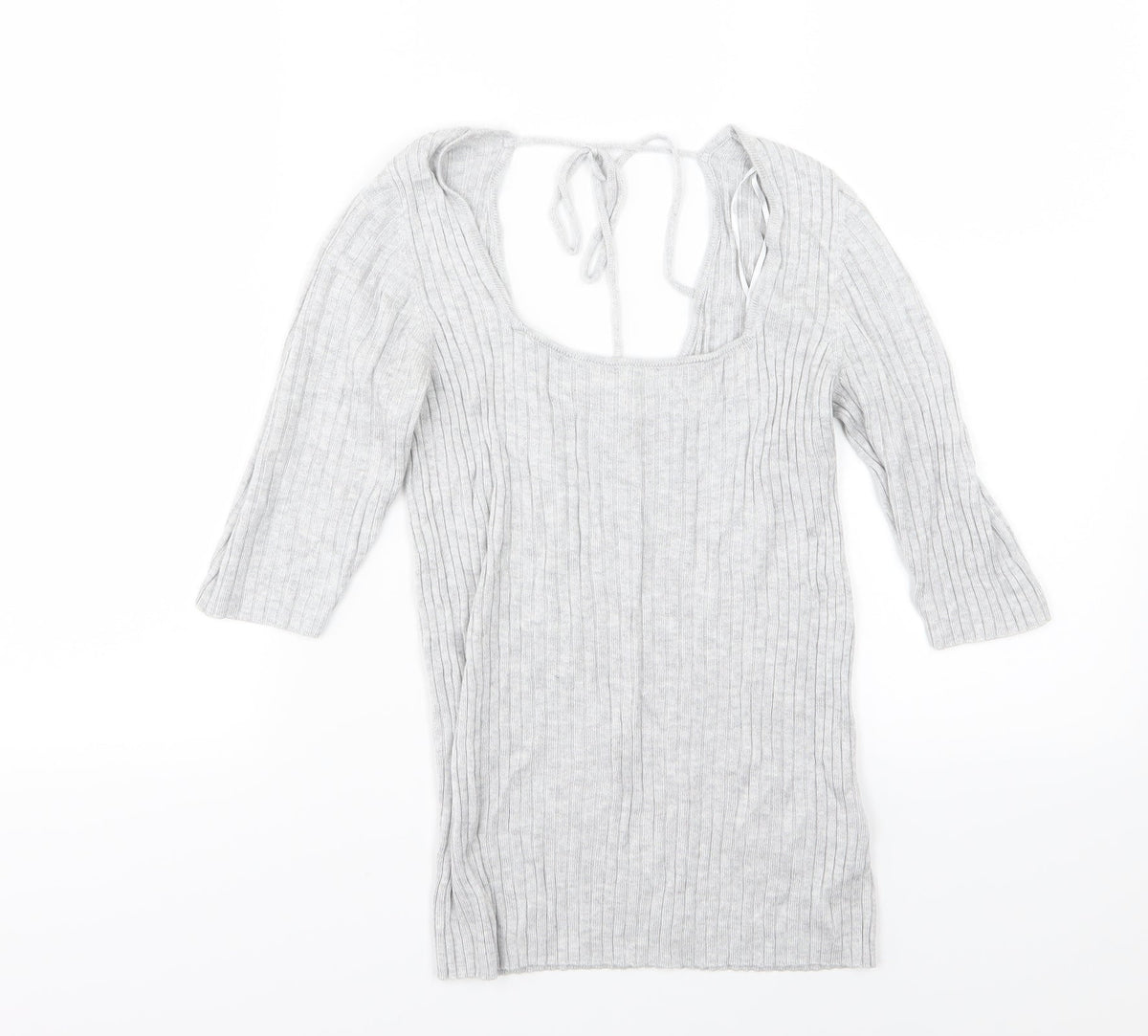 Next Womens Grey  Knit Pullover Jumper Size 8