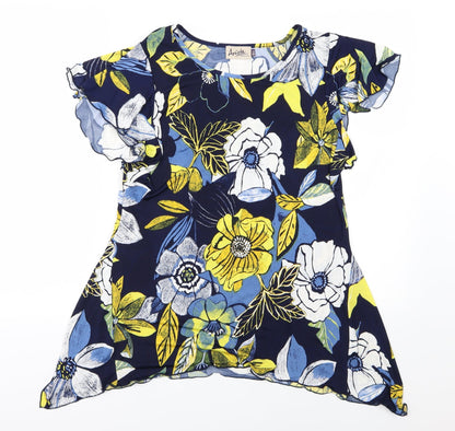 Womens UK Size 10 Arista Blue Basic T-Shirt