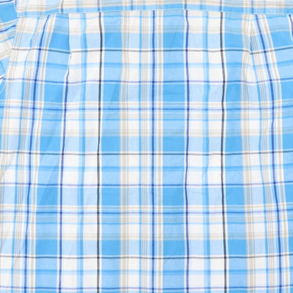 Mens UK Size L EWM Blue  Button-Up Short Sleeve Casual Shirt