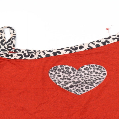 Preworn Womens Red   Pullover Jumper Size L  - heart animal print