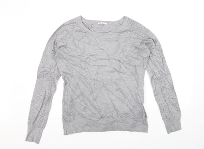 Vila Milano Womens Grey   Pullover Jumper Size L