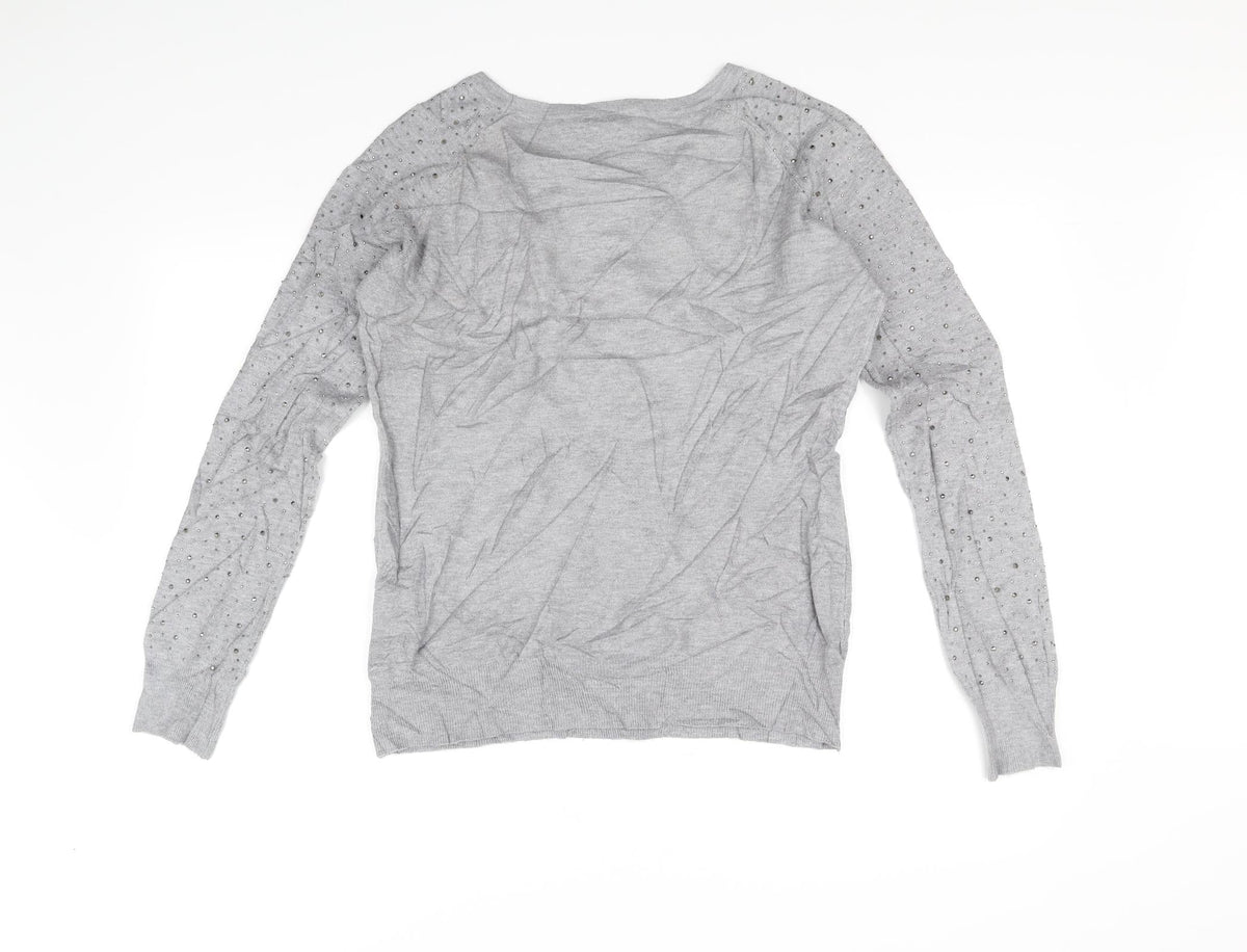 Vila Milano Womens Grey   Pullover Jumper Size L