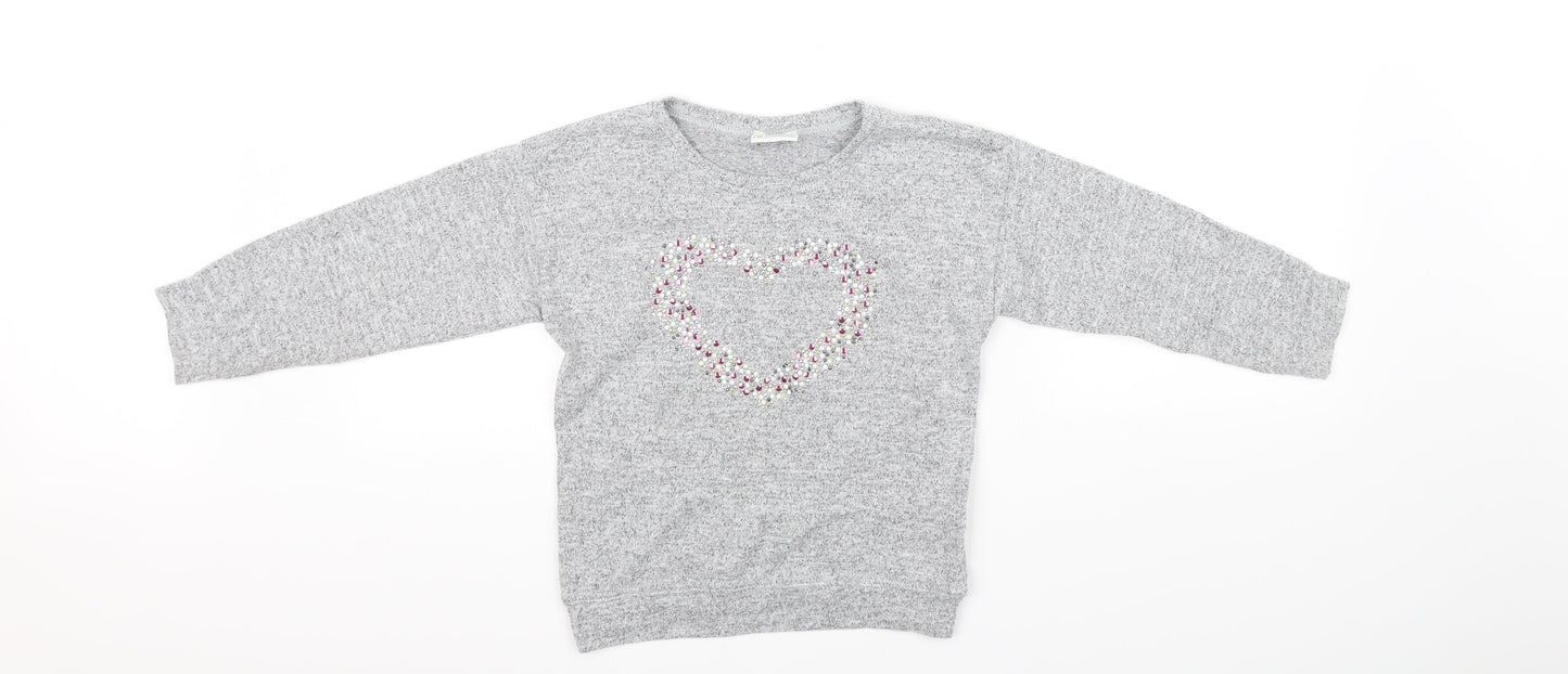 Sweet Millie Girls Grey   Pullover Jumper Size 7 Years