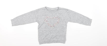 Sweet Millie Girls Grey   Pullover Jumper Size 7 Years