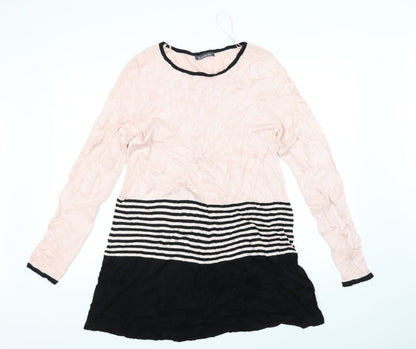 Bonmarché Womens Pink Striped A-Line Size S
