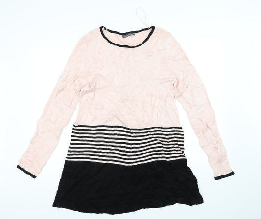 Bonmarché Womens Pink Striped A-Line Size S