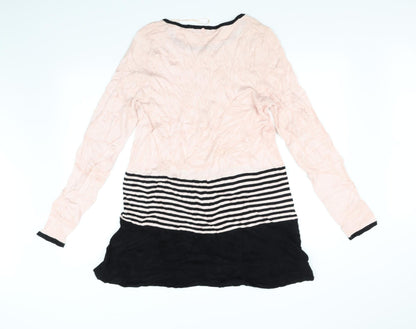 Bonmarché Womens Pink Striped A-Line Size S