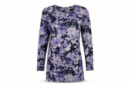 m&S Womens Purple Floral  A-Line  Size 8