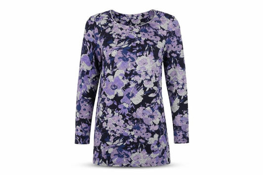 Marks & Spencer Womens Purple Floral  A-Line  Size 8