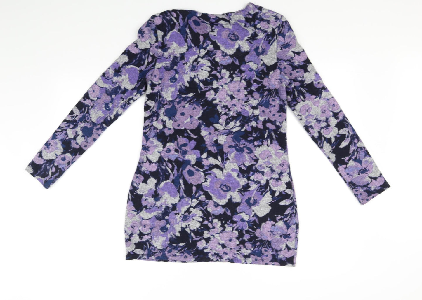 m&S Womens Purple Floral  A-Line  Size 8