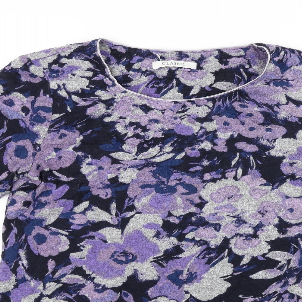 m&S Womens Purple Floral  A-Line  Size 8