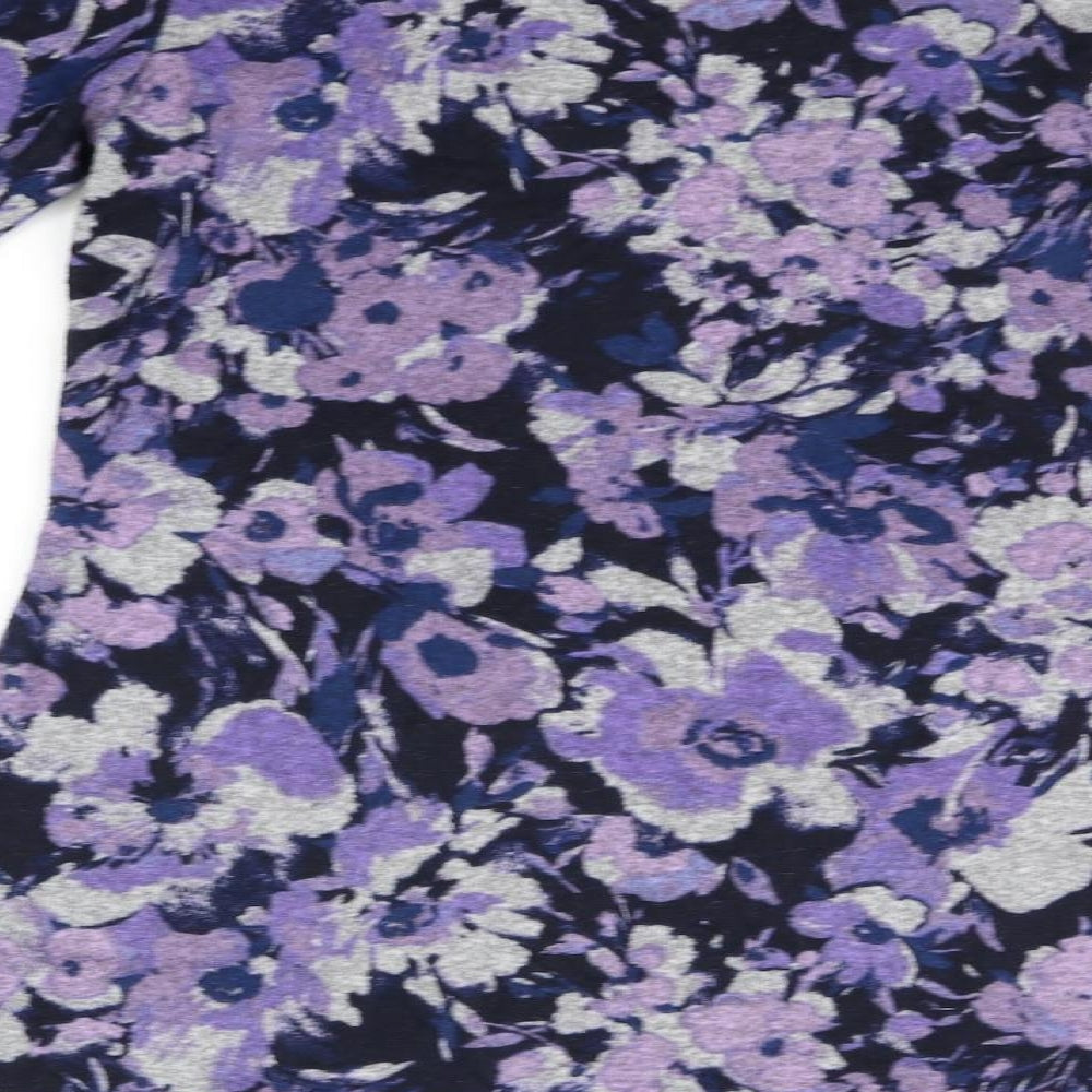 m&S Womens Purple Floral  A-Line  Size 8